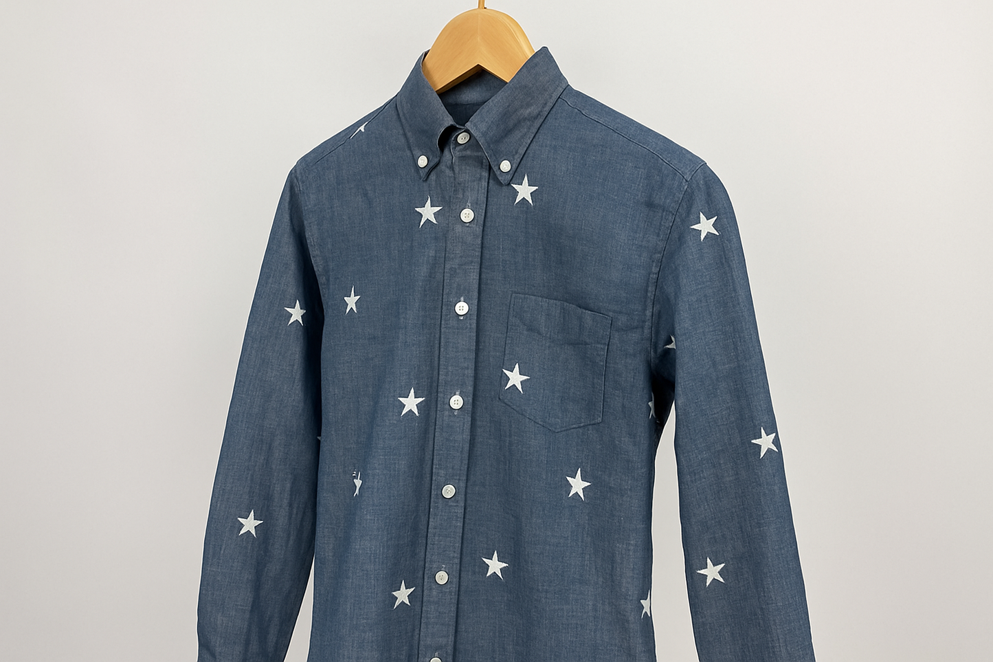Camisa de mezclilla con estrellas en gancho