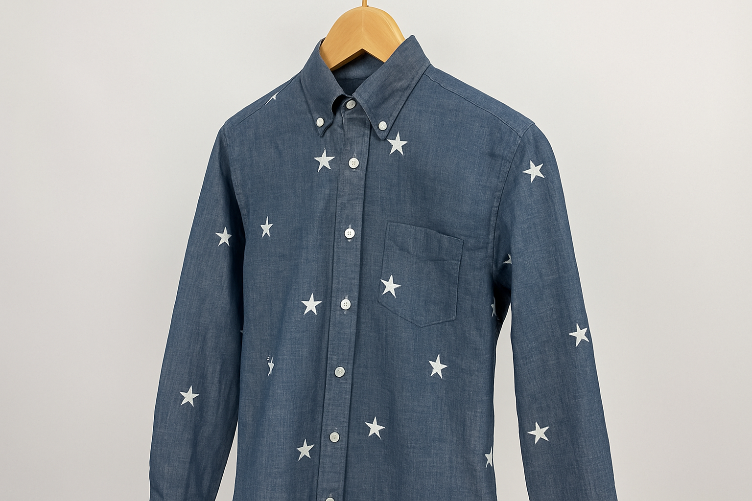 Camisa de mezclilla con estrellas en gancho