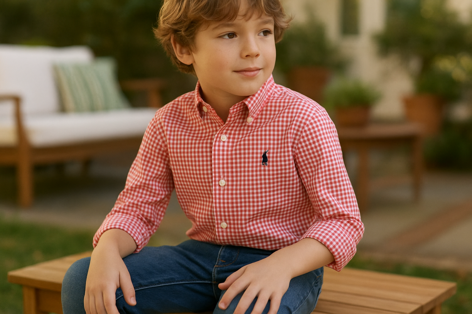 Camisa de niño Polo Ralph Lauren - Lifestyle preppy infantil rojo