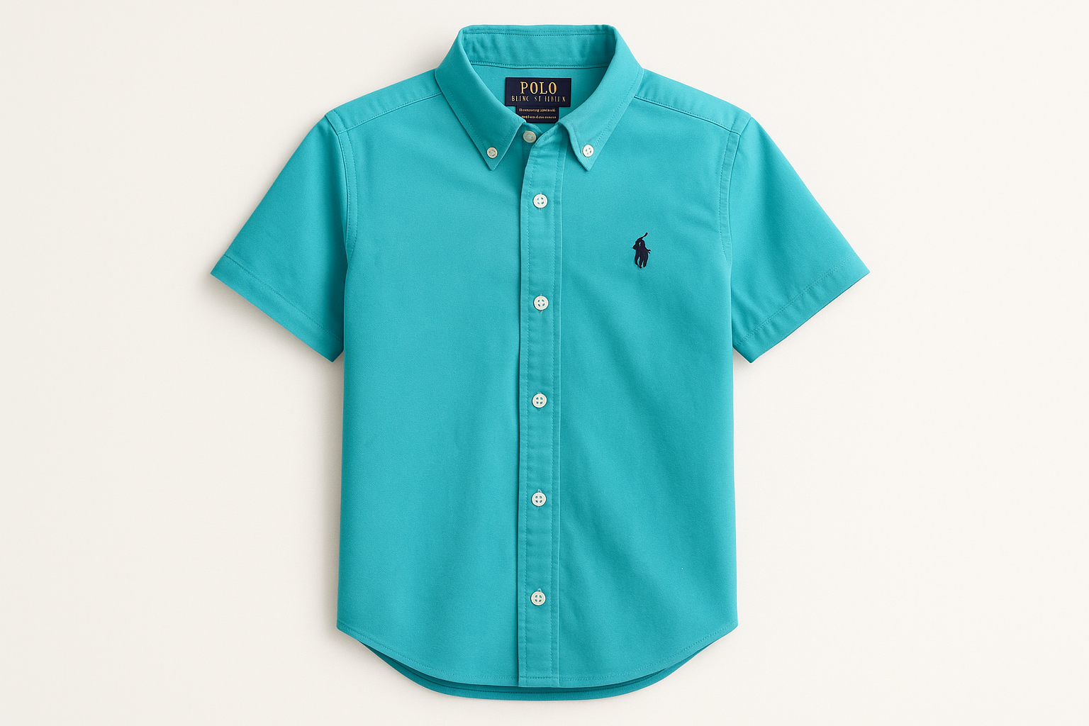 Camisa de niño Polo Ralph Lauren turquesa manga corta