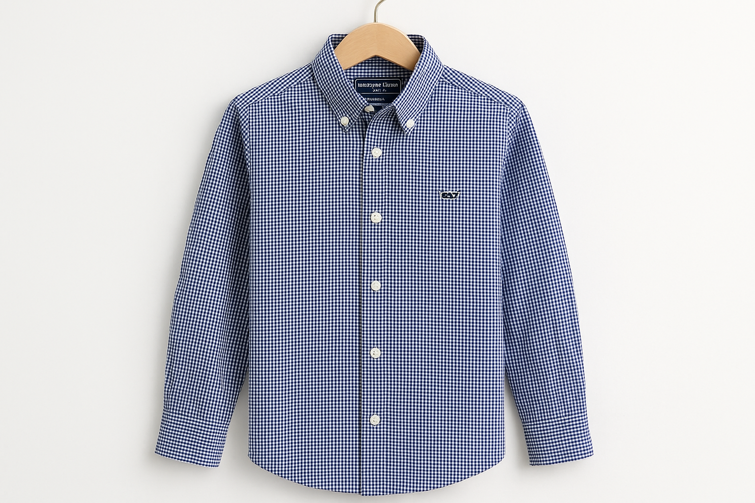 Camisa de niño Vineyard Vines - Colgada con gingham pequeño