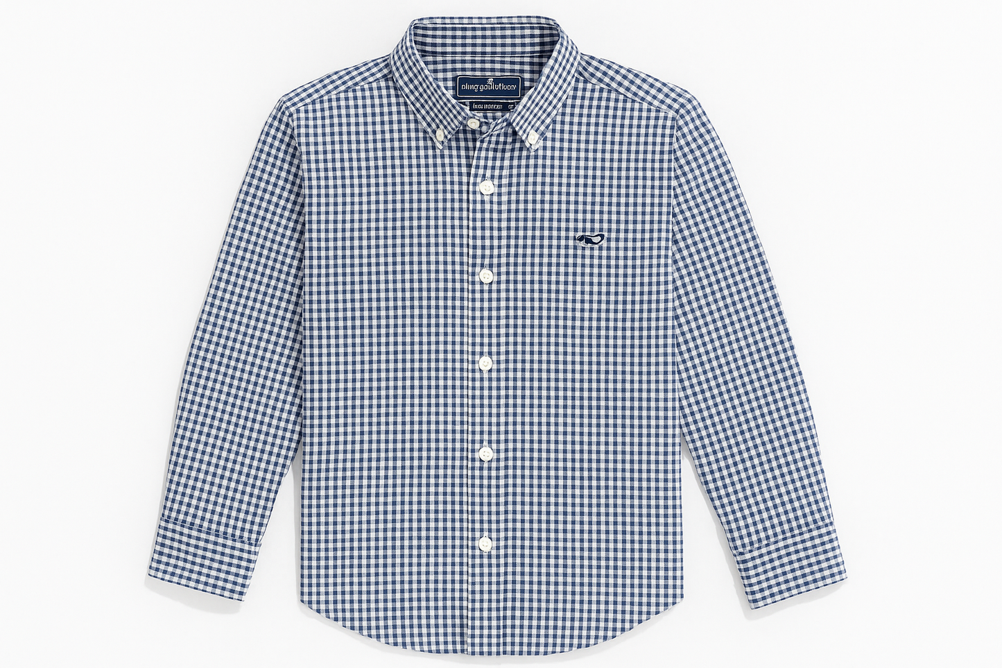 Camisa de niño Vineyard Vines - Vista plana con gingham pequeño