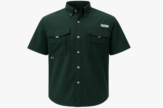 Camisa de pesca Columbia verde oscuro ghost mannequin