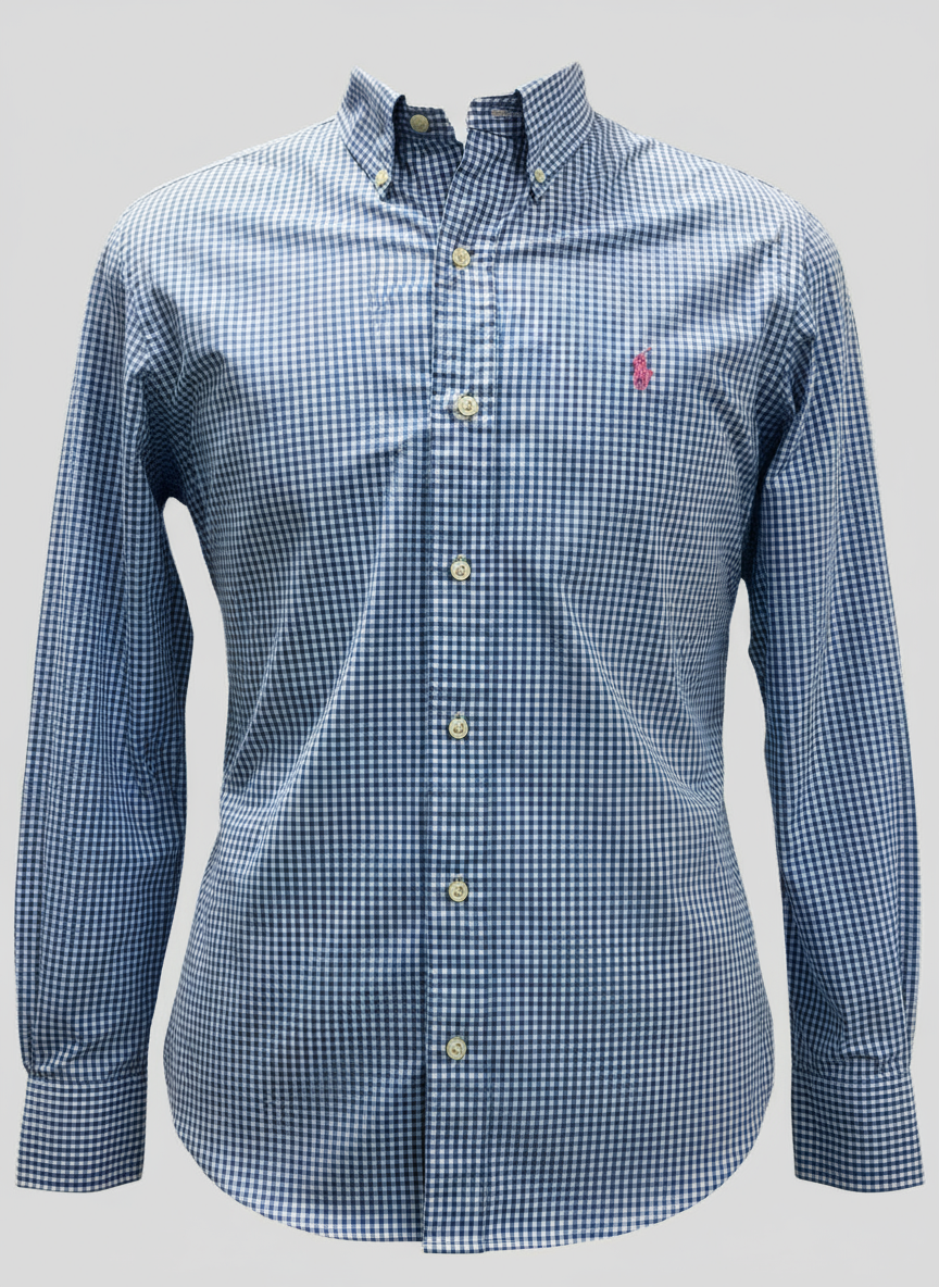 Camisa Gingham Azul Ghost Mannequin
