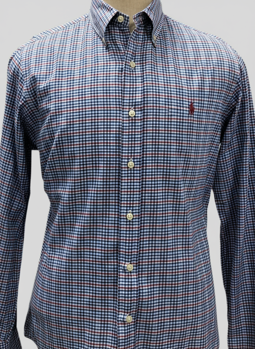 Camisa Gingham Azul Rojo Ghost Mannequin
