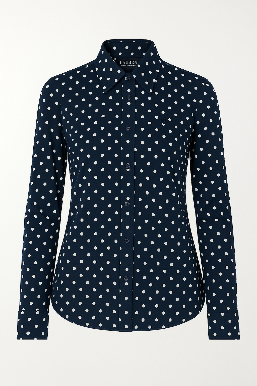 Camisa Negra Lunares Ghost Mannequin