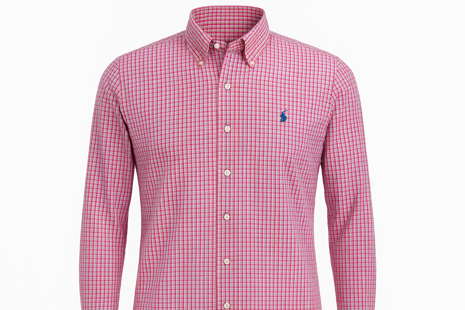 Camisa Polo Ralph Lauren a cuadros rosados estilo ghost mannequin
