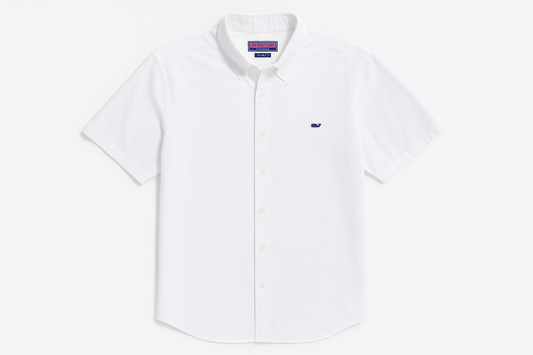 Camisa Vineyard Vines segunda mano logo pequeño ballenita navy frontal