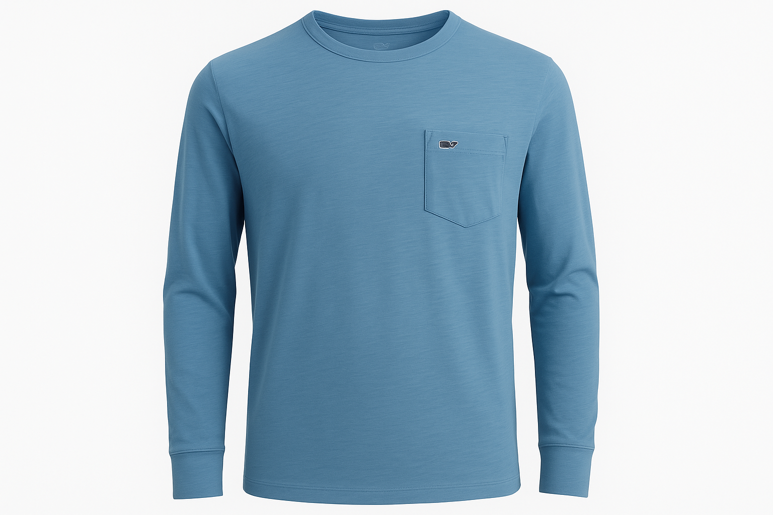 Camiseta azul claro manga larga ghost mannequin