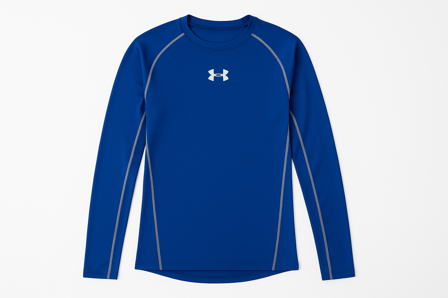 Camiseta deportiva azul vista frontal plana