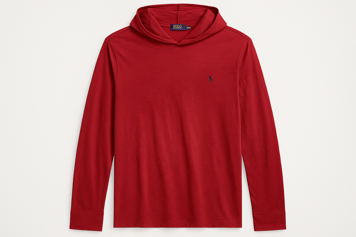 Camiseta ligera con capucha Polo Ralph Lauren color #c03a3b, manga larga, talla XXL
