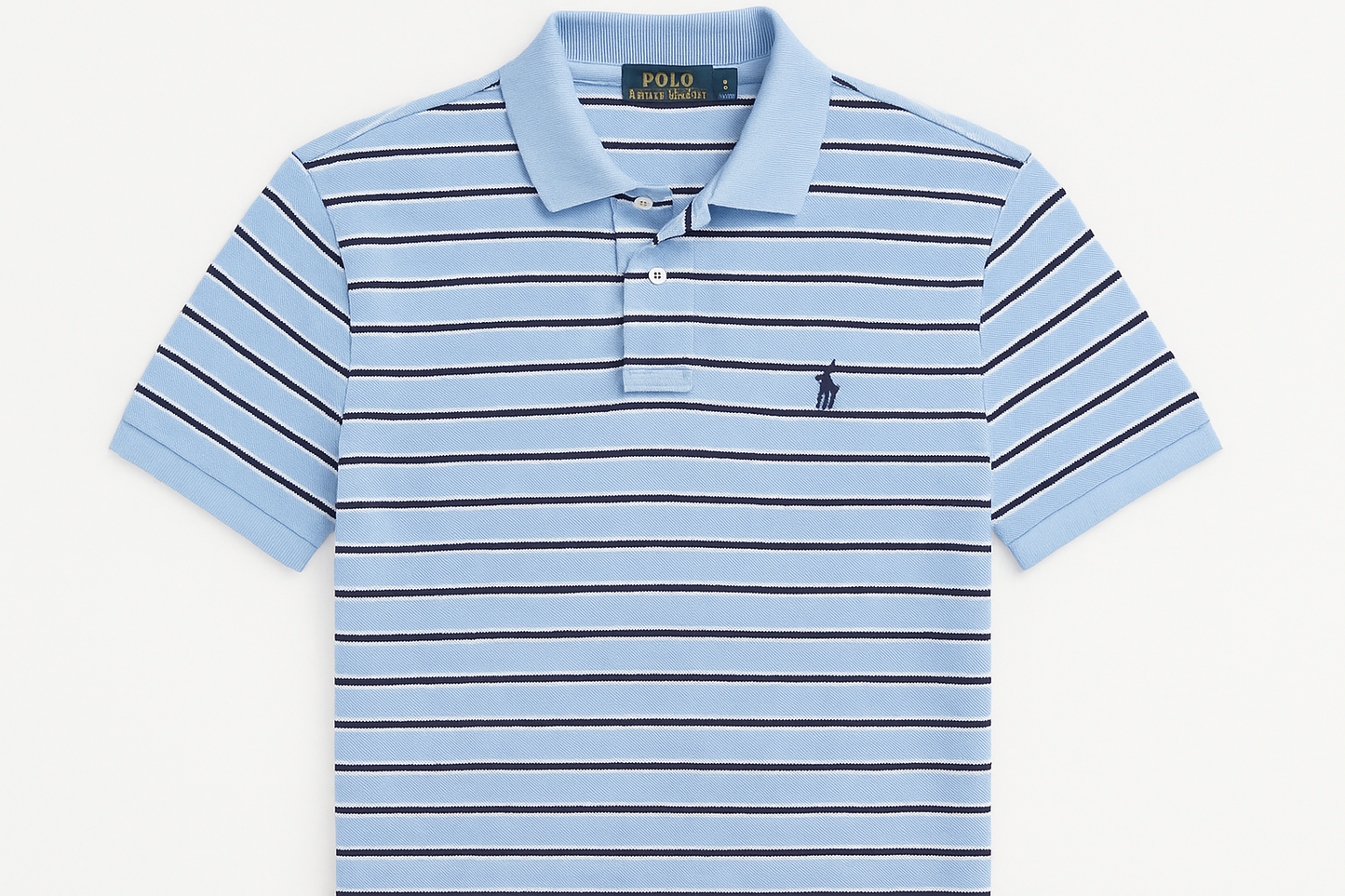 Camiseta Polo Ralph Lauren celeste con líneas muy pegadas