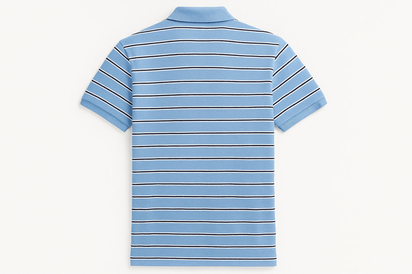 Camiseta Polo Ralph Lauren celeste líneas pegadas - Vista trasera