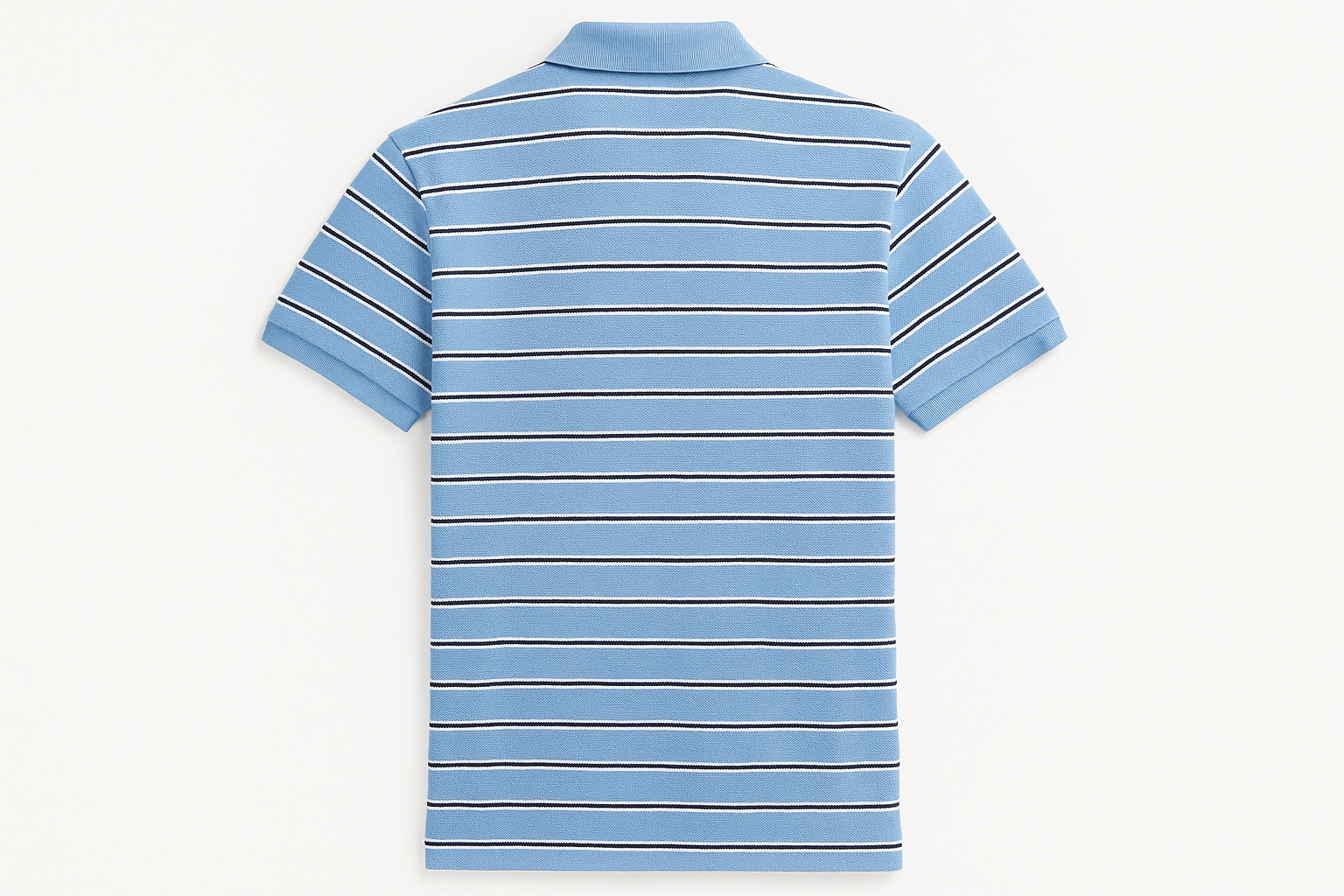 Camiseta Polo Ralph Lauren celeste líneas pegadas - Vista trasera