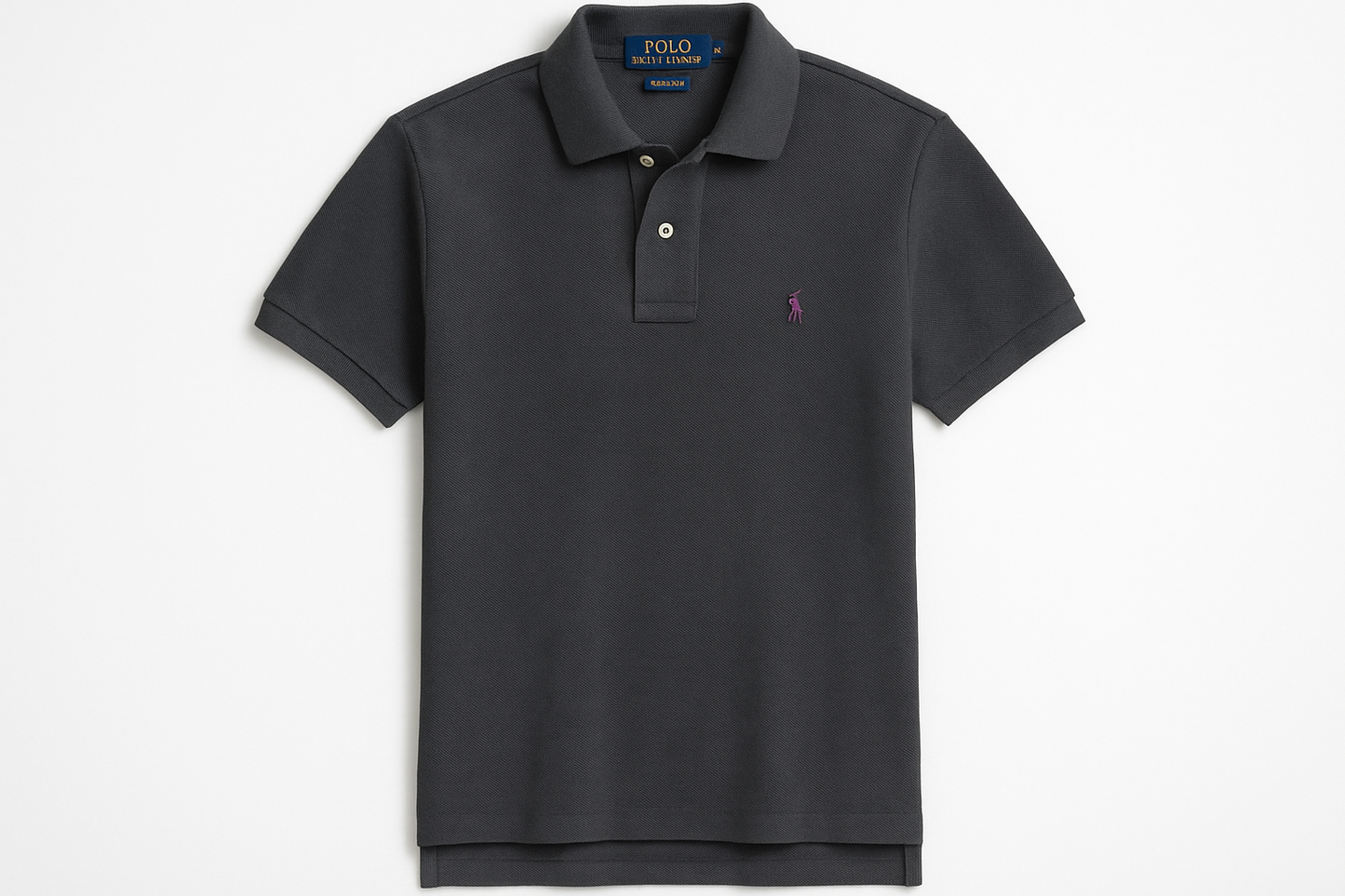 Camiseta Polo Ralph Lauren Custom Fit gris oscuro con logo pequeño - Vista frontal