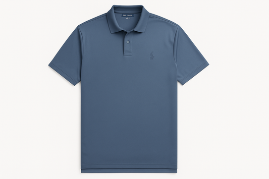 Camiseta polo Ralph Lauren dry fit color #4f6d8f vista frontal