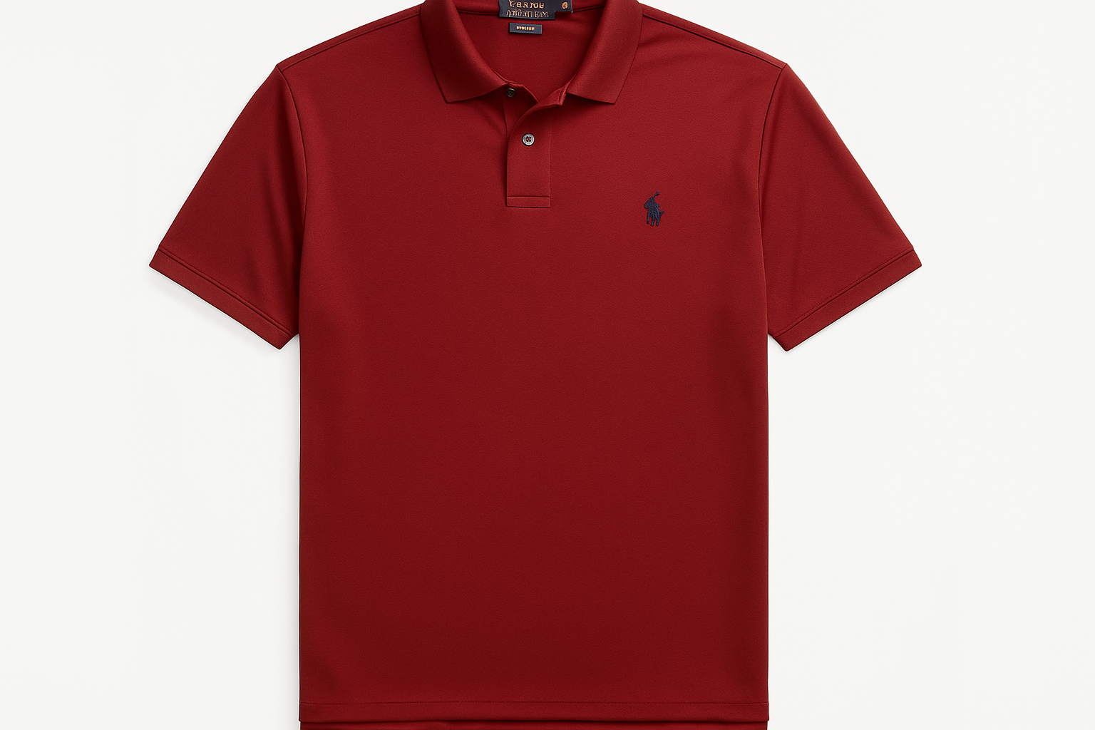 Camiseta polo Ralph Lauren dry fit rojo oscuro vista frontal