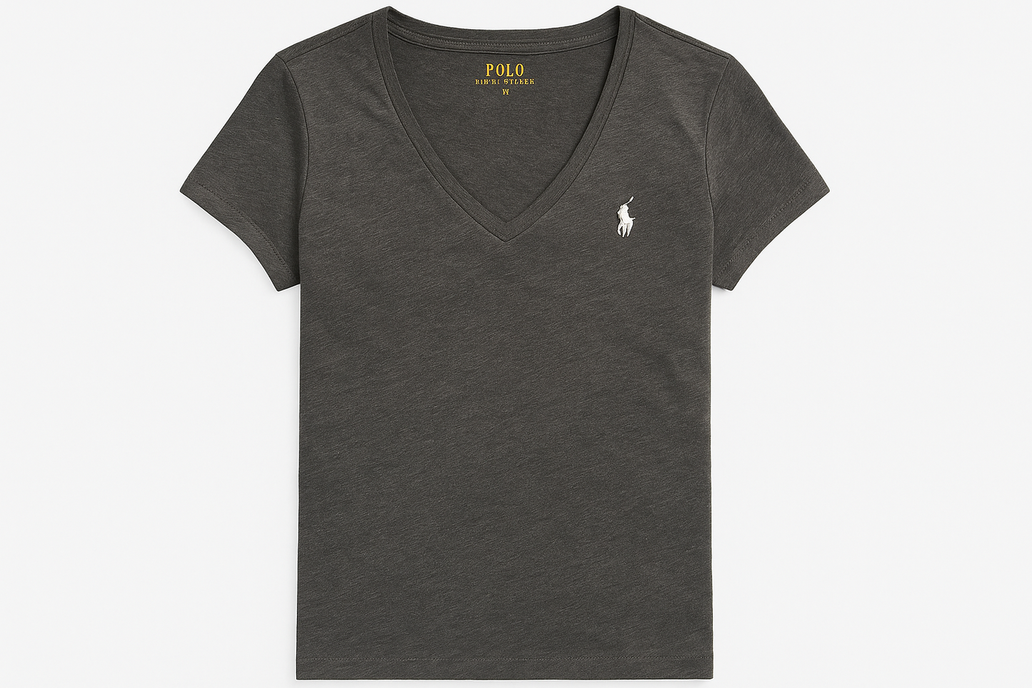 Camiseta Polo Ralph Lauren mujer con etiqueta azul navy y letras amarillas