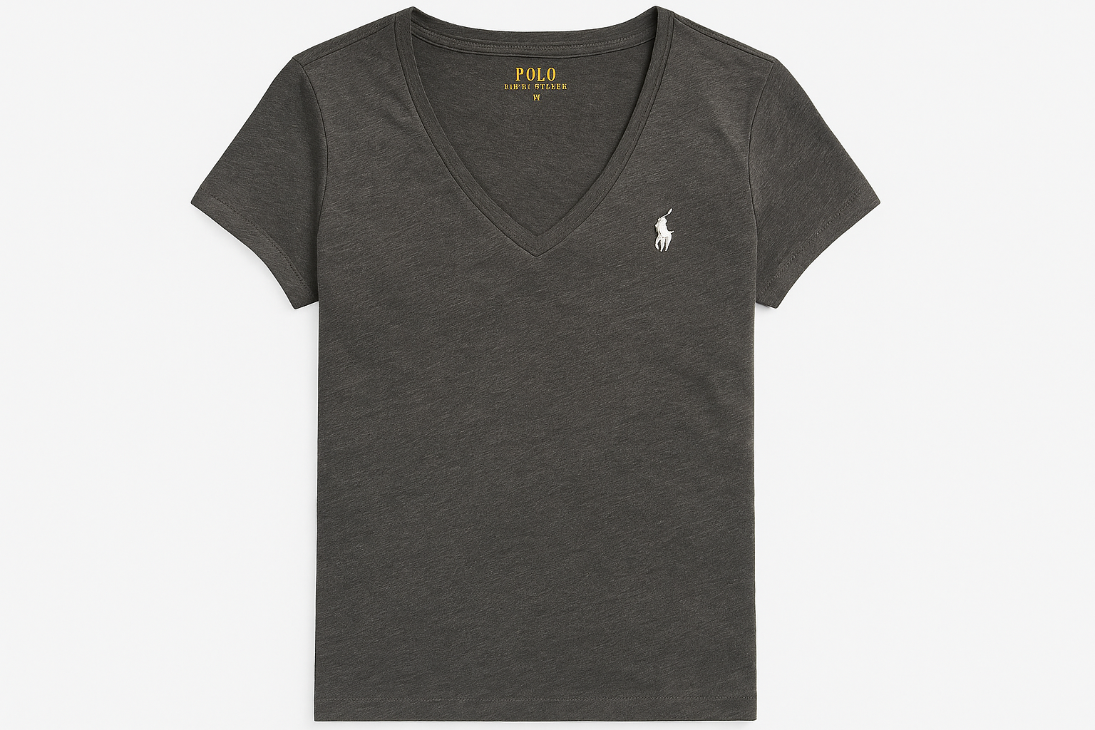 Camiseta Polo Ralph Lauren mujer con etiqueta azul navy y letras amarillas