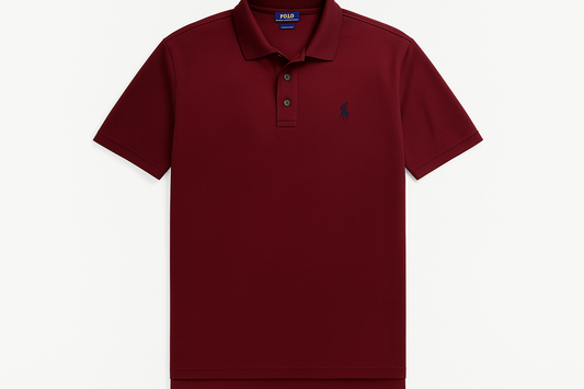Camiseta polo Ralph Lauren rojo oscuro vista frontal