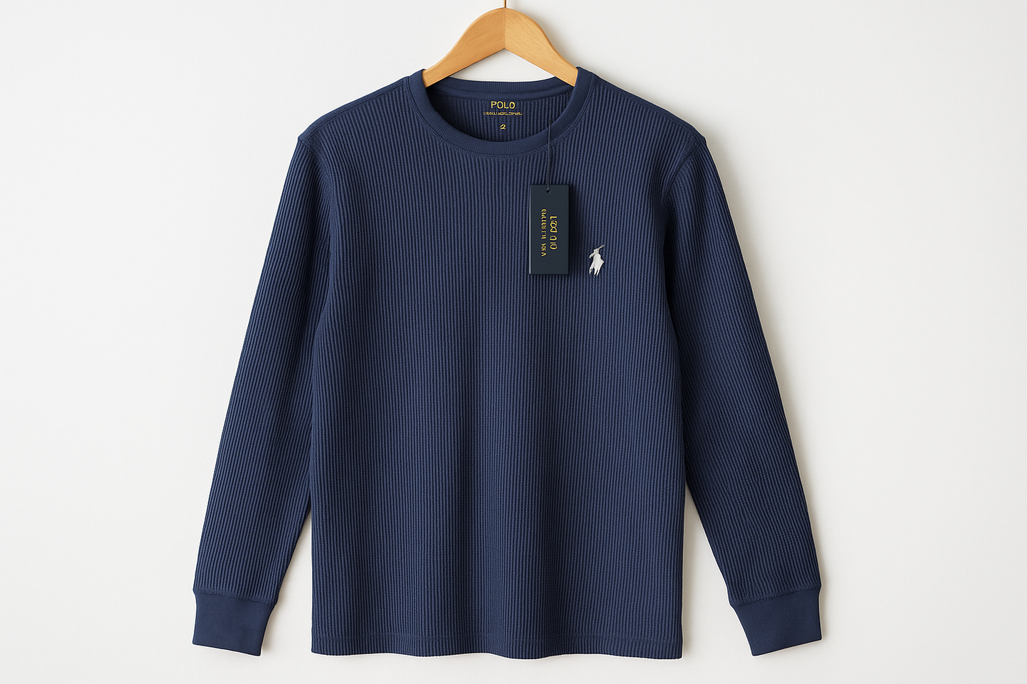 Camiseta waffle navy en percha