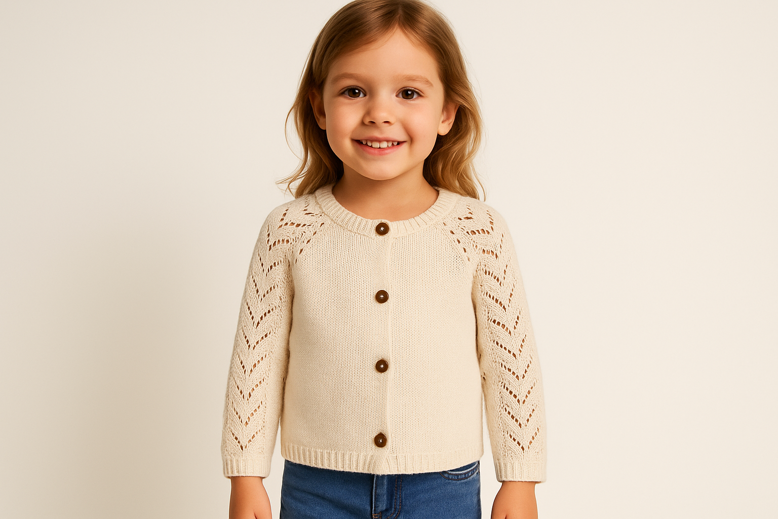 Cardigan con modelo niña