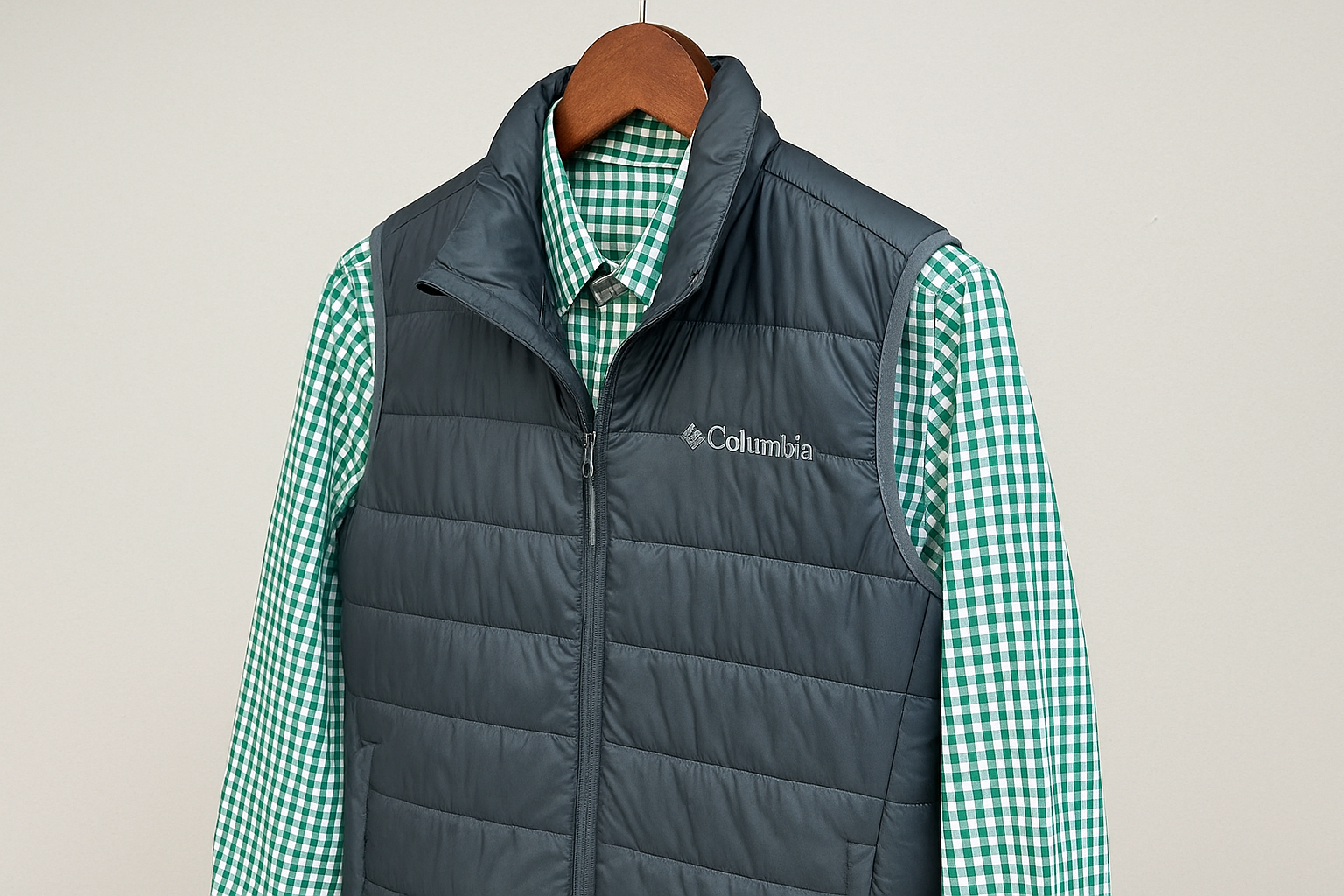 Chaleco Columbia gris - Colgado en percha