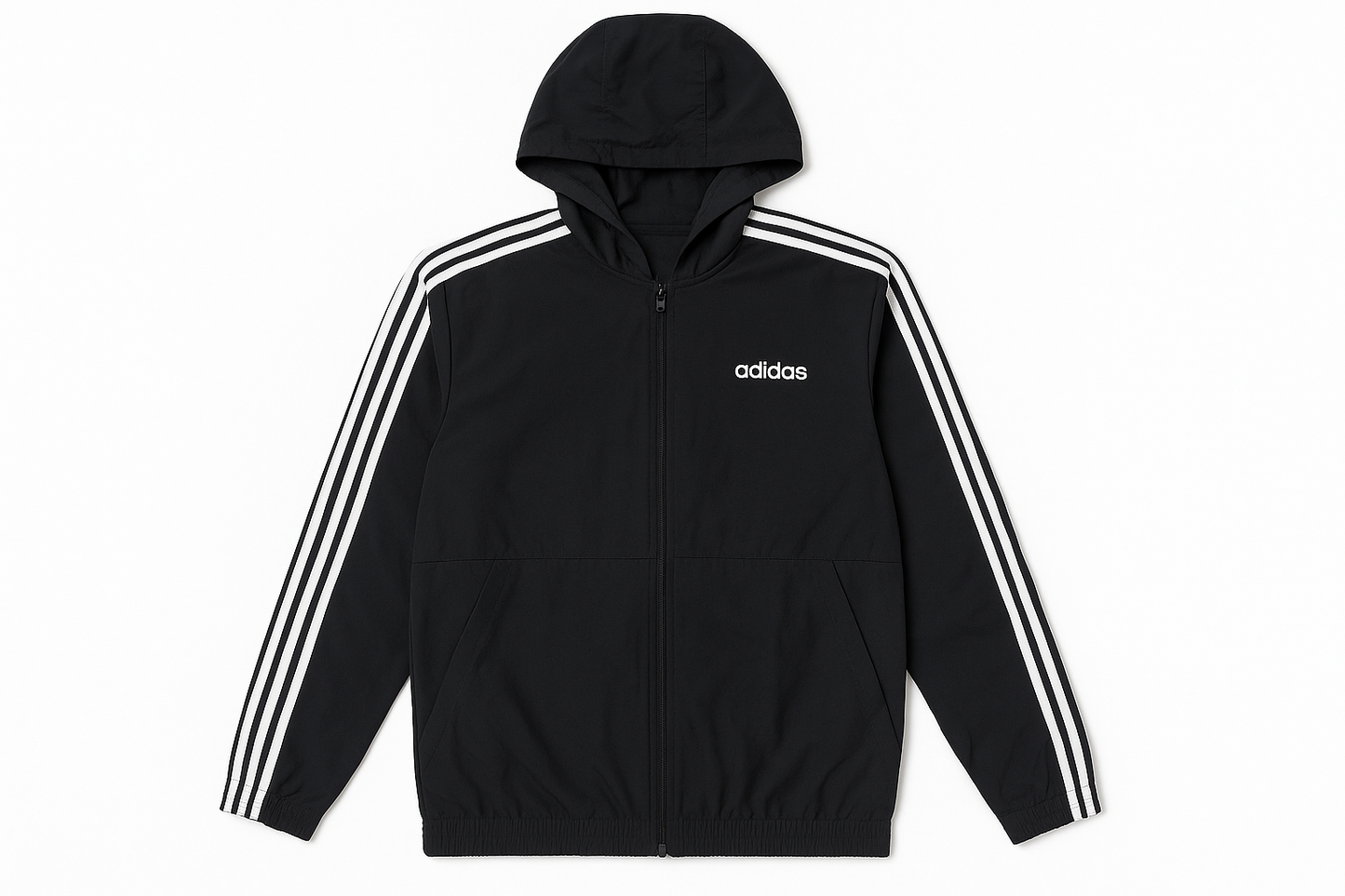 Chaqueta Adidas negra - Vista frontal plana