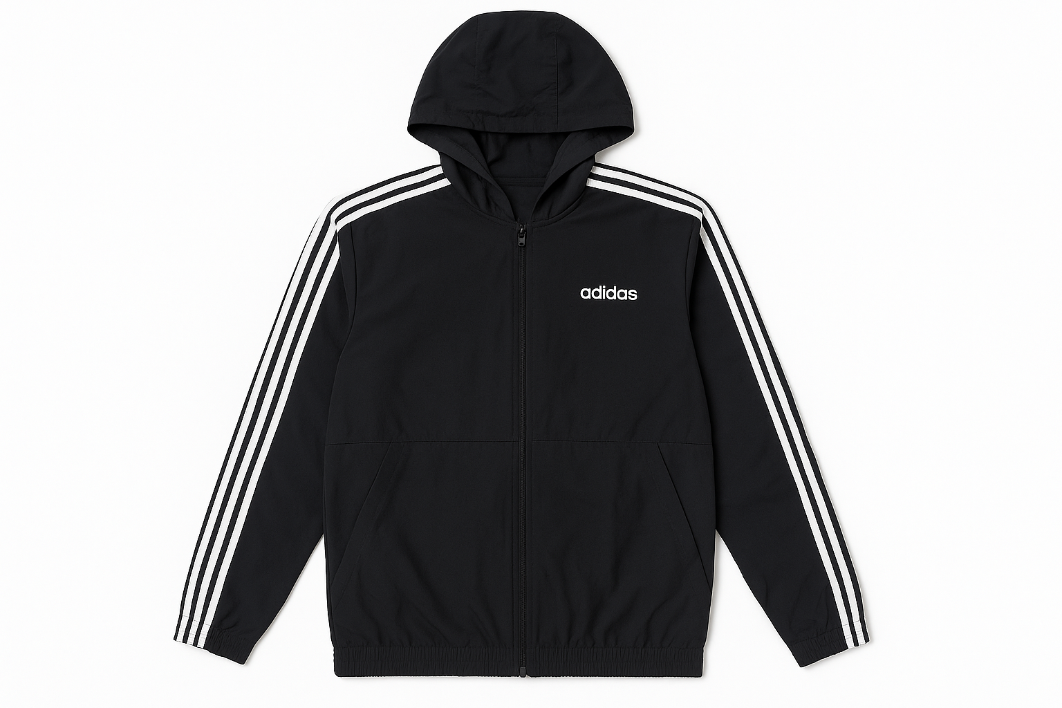 Chaqueta Adidas negra - Vista frontal plana