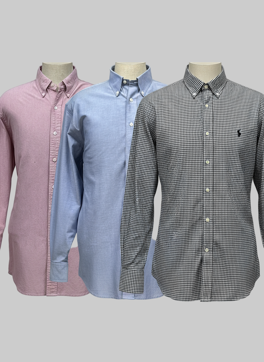 Camisa de botones Polo Ralph Lauren 🏇🏼 con patron de cuadros finos negro y blanco Talla XL Entalle Regular