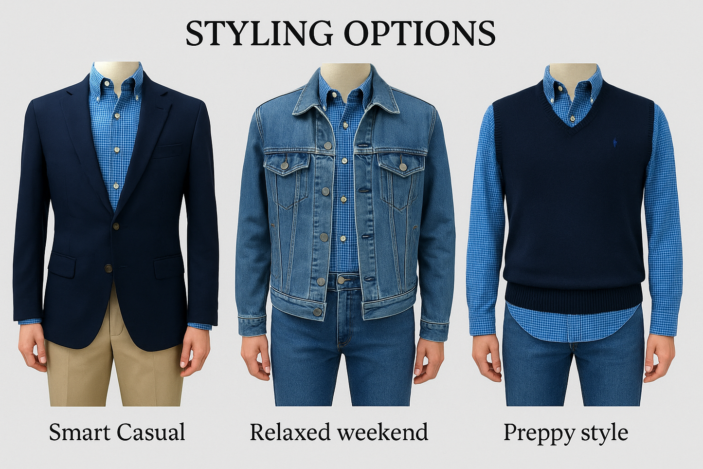 Collage 3 - Estilos versátiles: smart casual, relajado y preppy