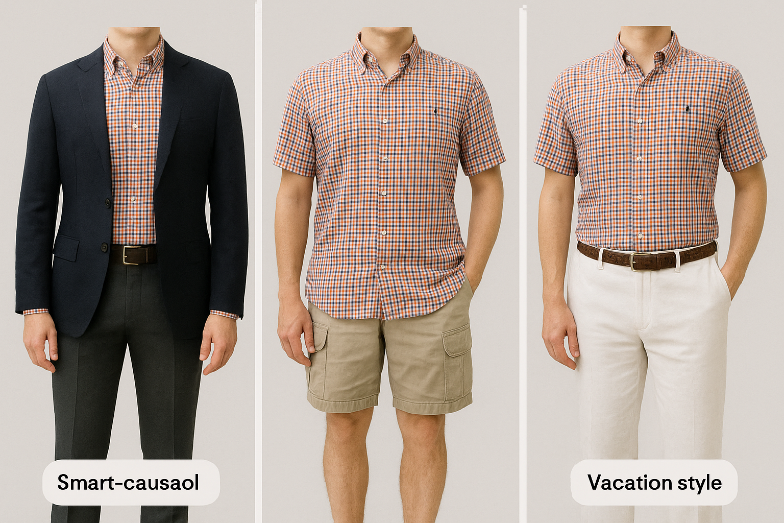 Collage 3 - Estilos versátiles: smart casual, relajado y vacaciones