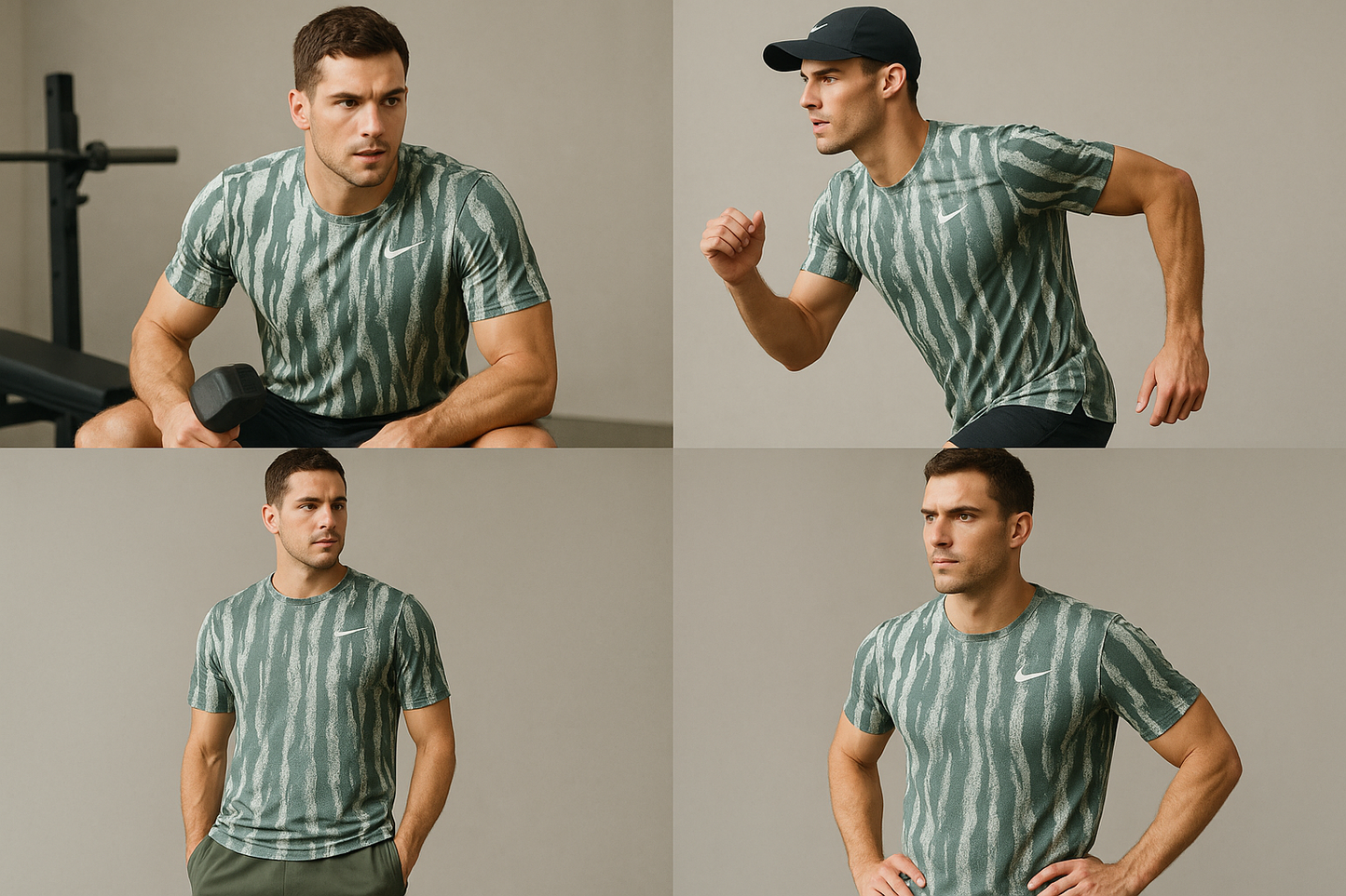 Collage de looks atléticos variados