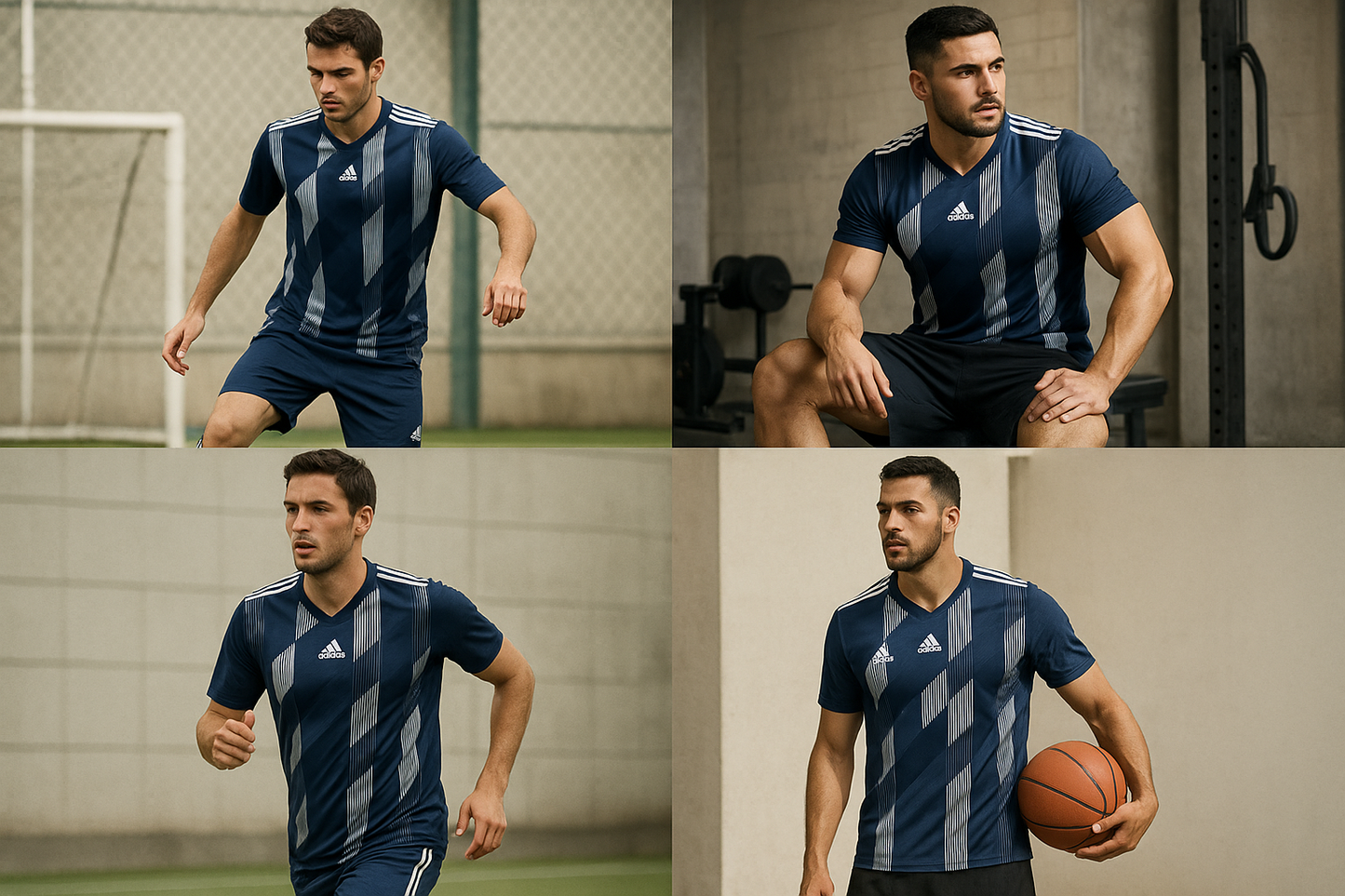 Collage de looks atléticos variados