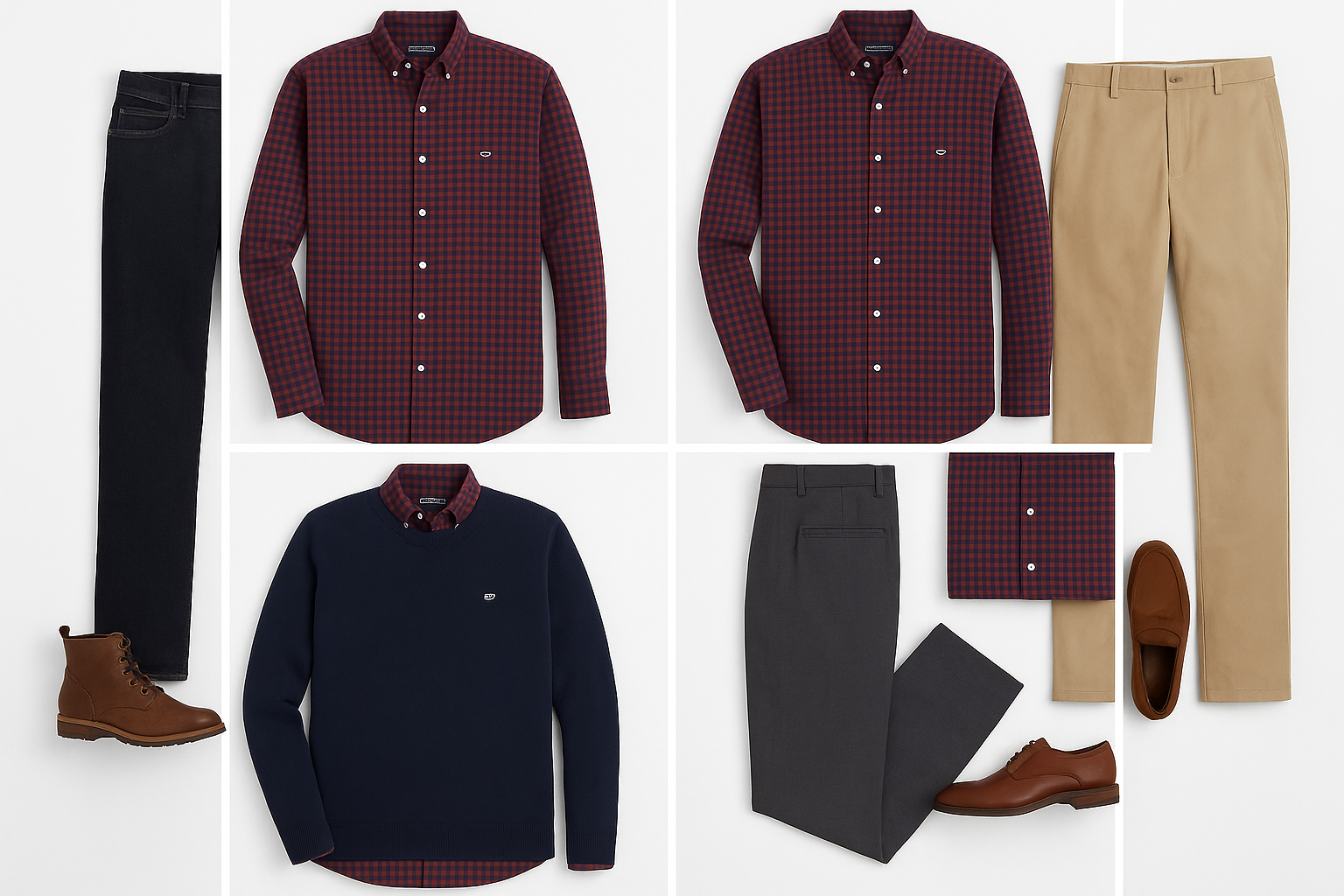 Collage de looks casuales