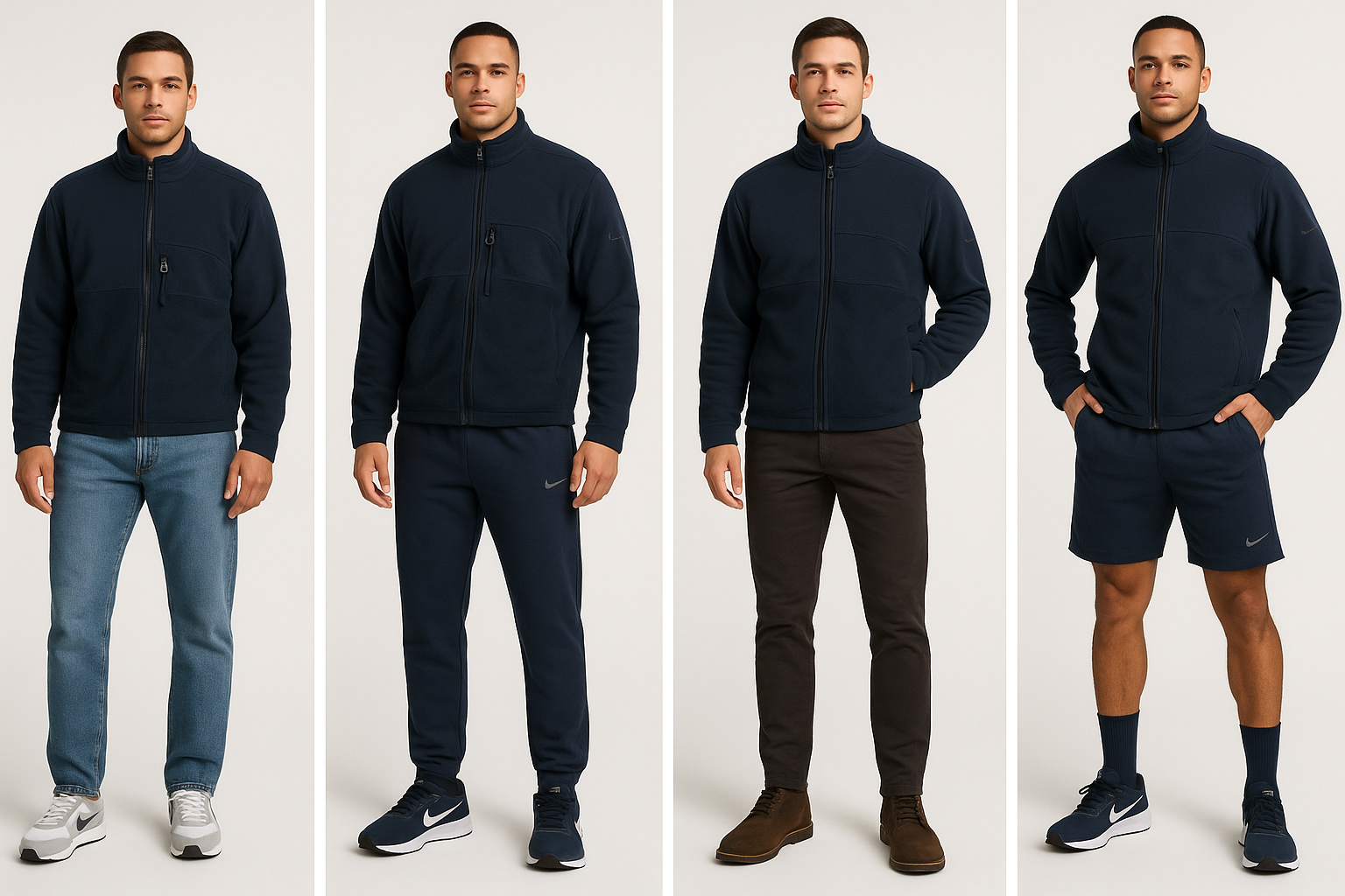 Collage de looks completos coordinados