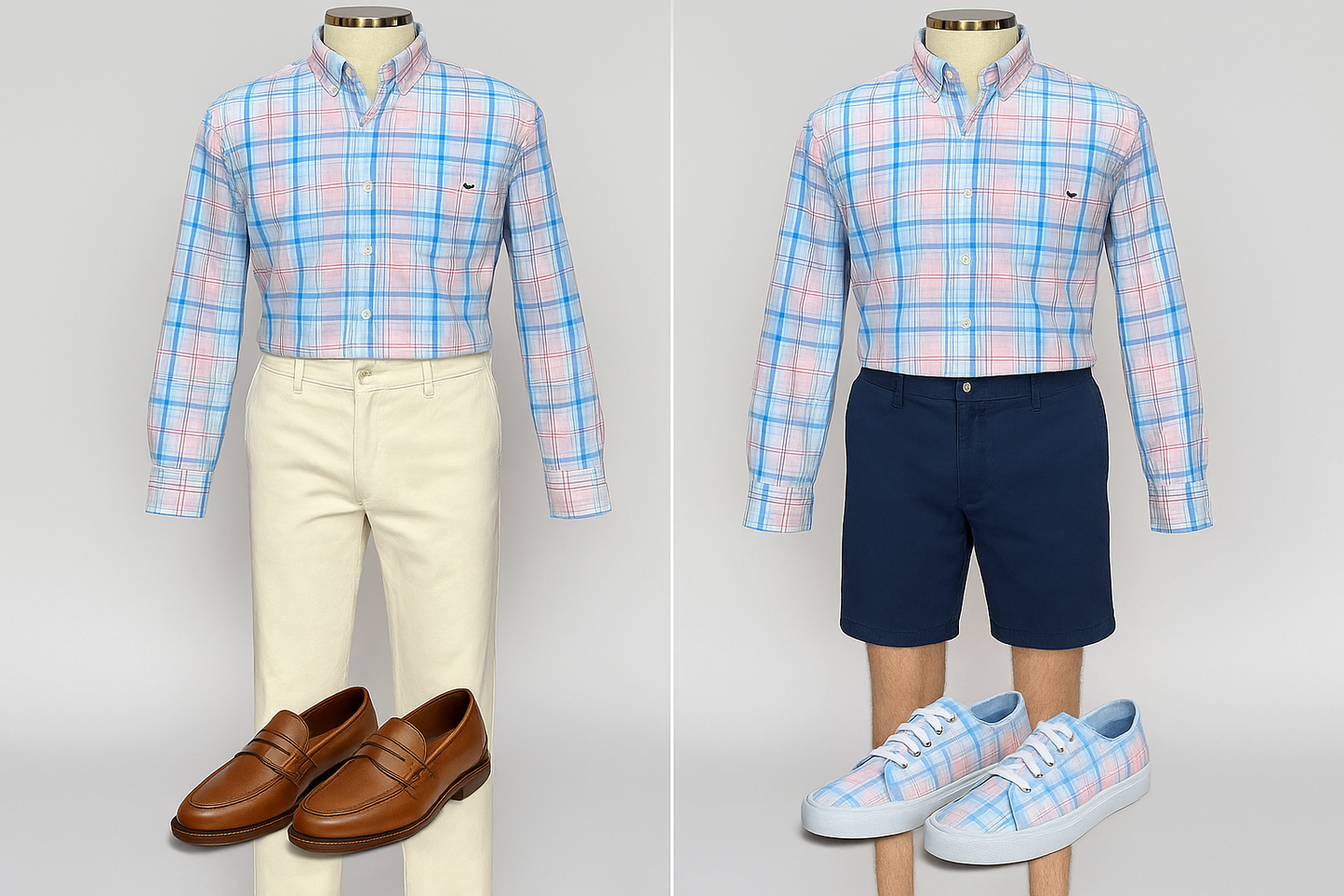 Collage de looks - Estilo preppy casual y casual de verano