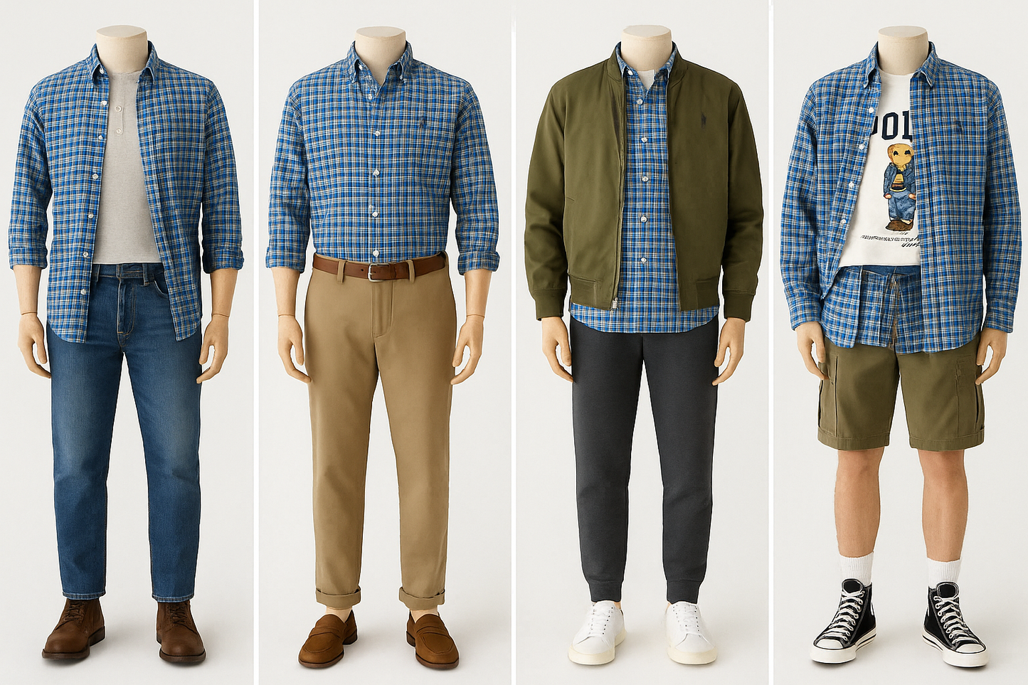 Collage de looks masculinos casuales