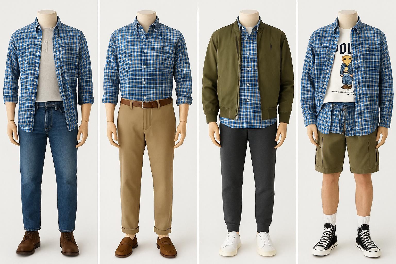 Collage de looks masculinos casuales