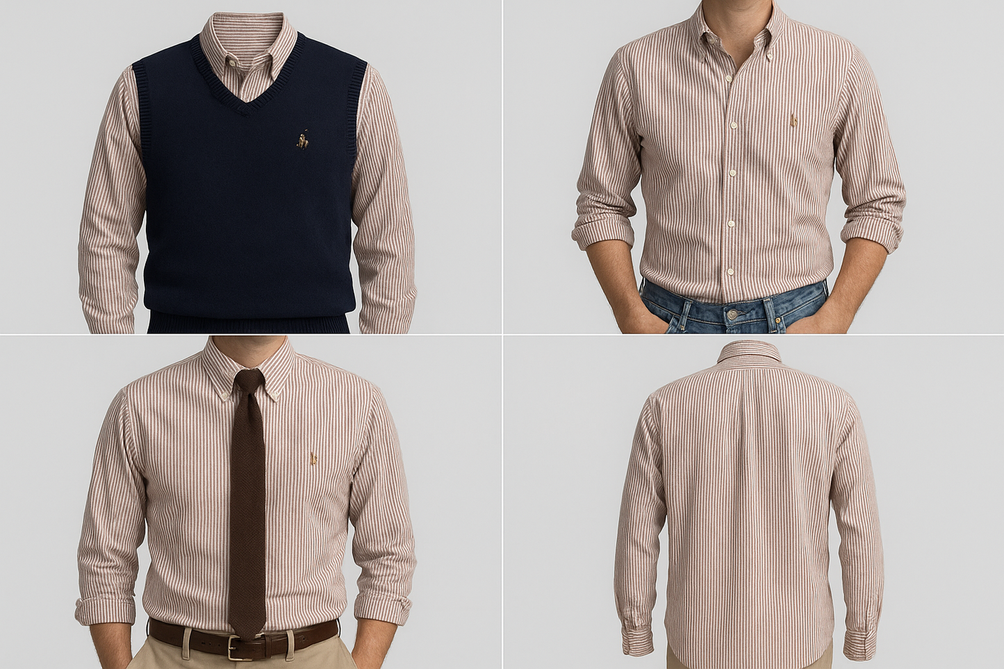 Collage de looks preppy y casuales