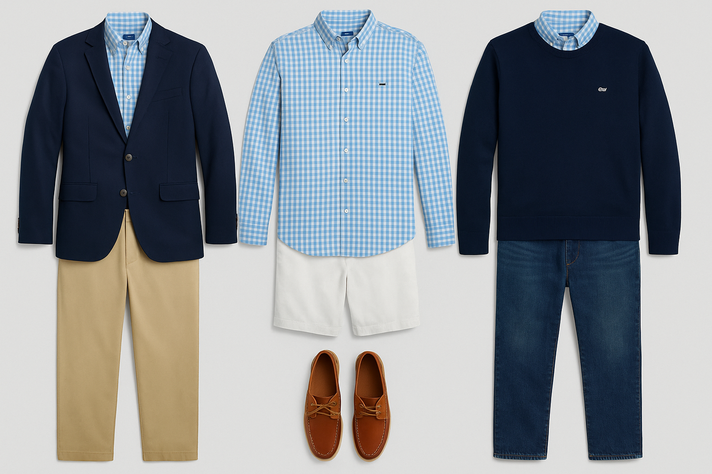 Collage de Looks Preppy