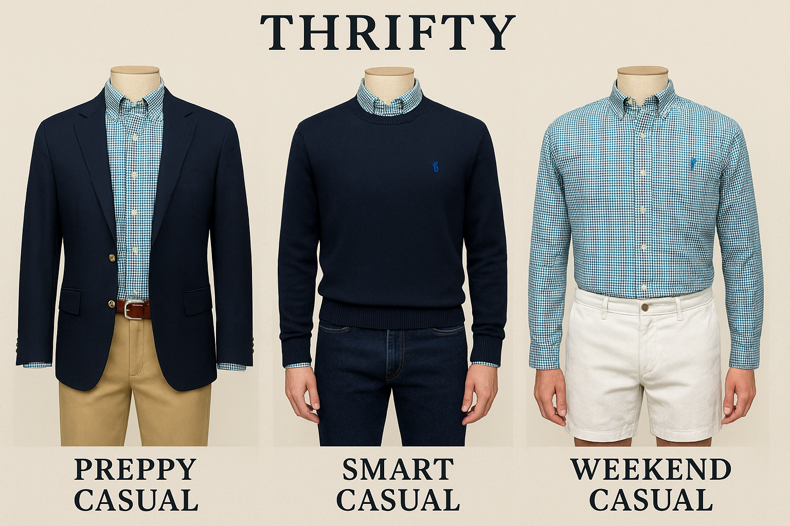 Collage de Looks Preppy