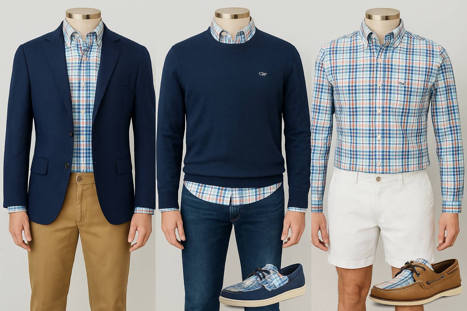 Collage de Looks Preppy