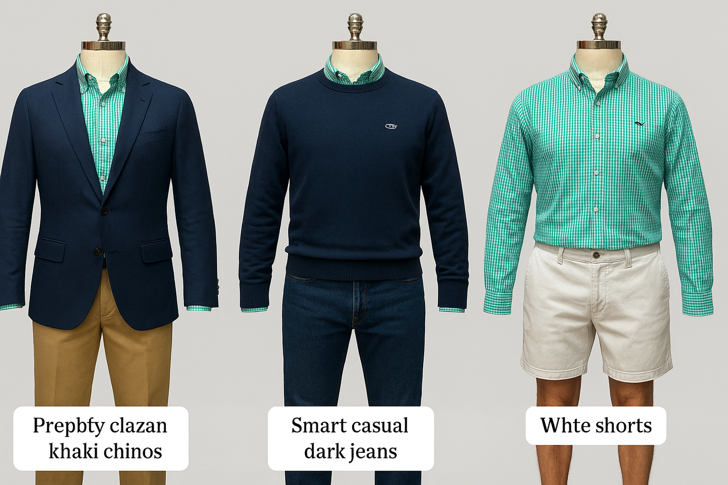 Collage de Looks Preppy