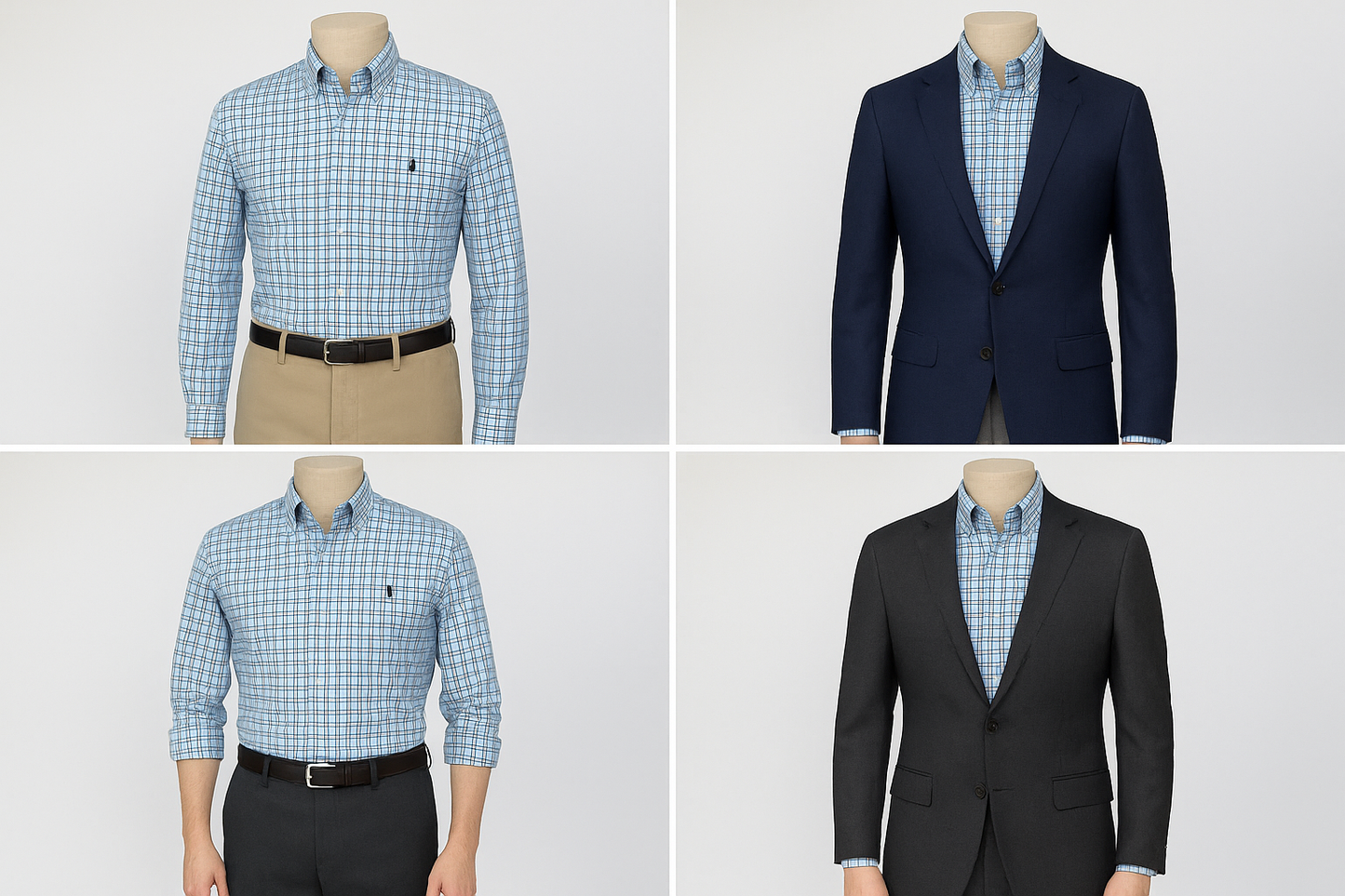 Collage de looks smart casual elegantes