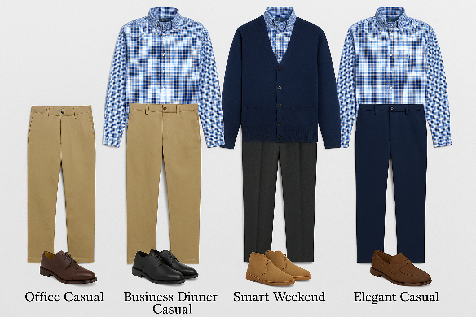 Collage de ocasiones casuales sofisticadas