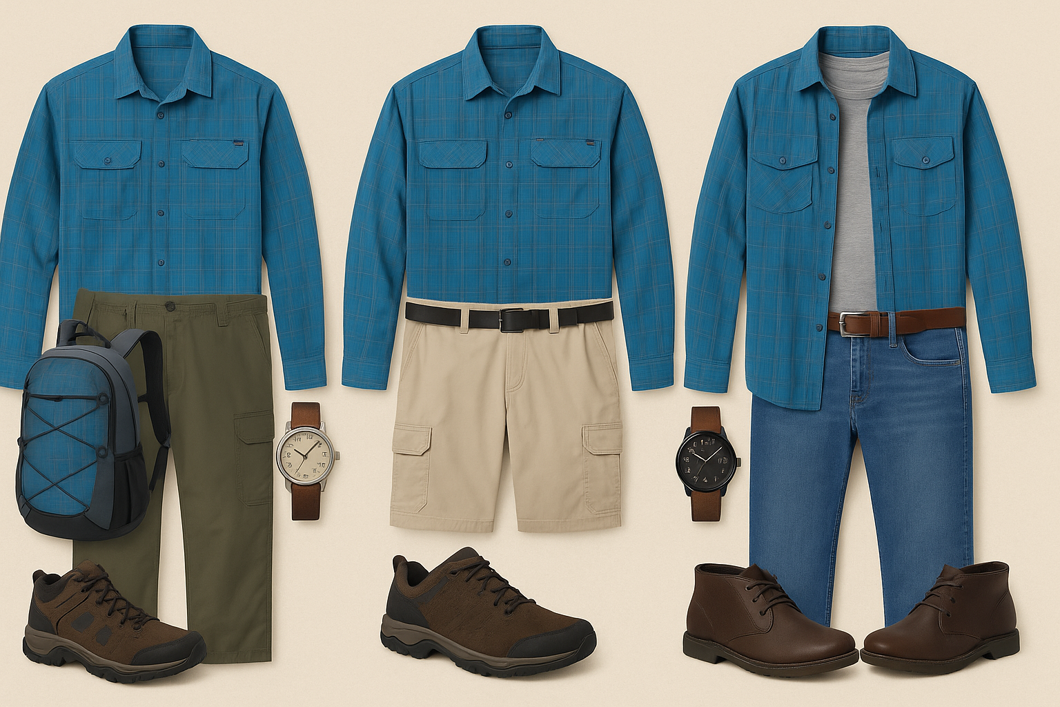 Collage de outfits - Combinaciones estacionales outdoor