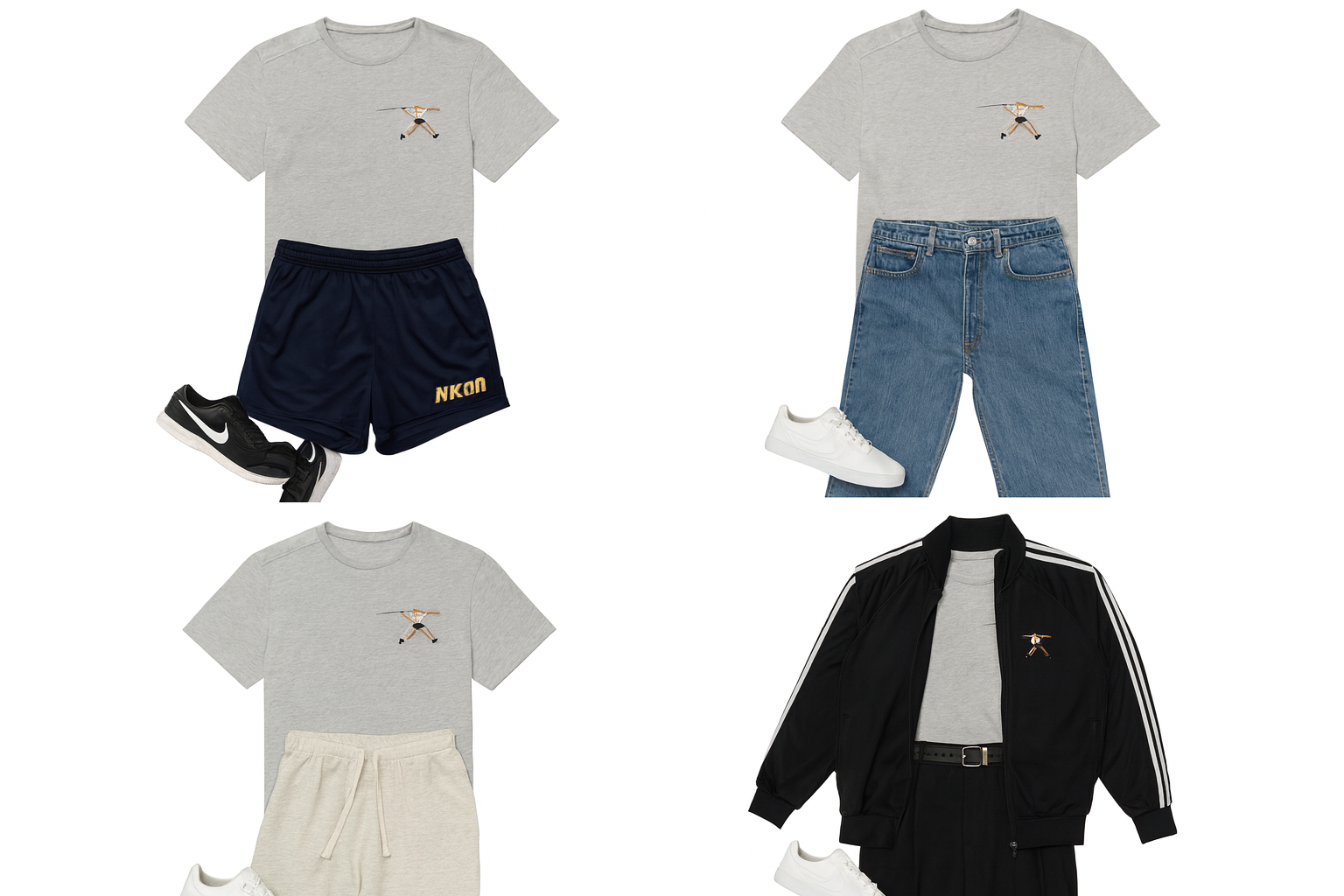 Collage de outfits completos