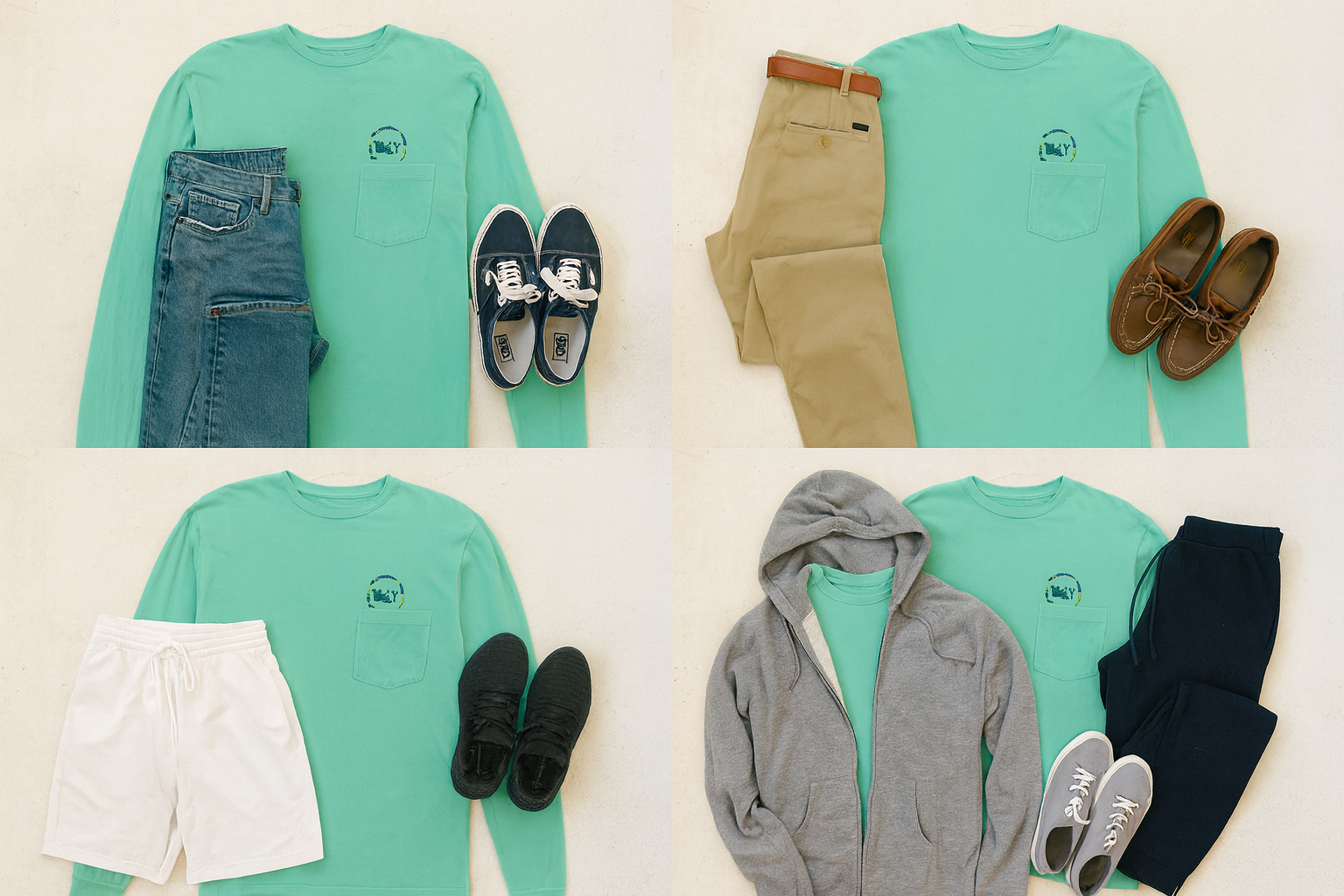 Collage de outfits completos