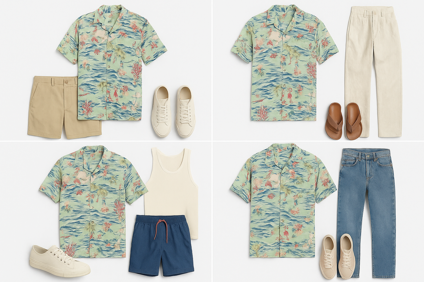 Collage de outfits de verano